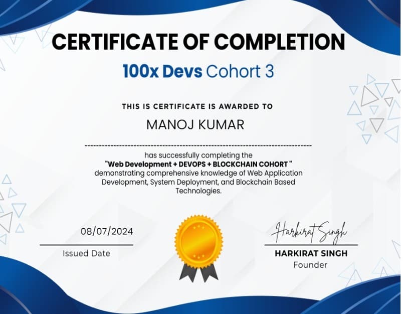 Complete Web Development, Devops, Blockchain Cohort