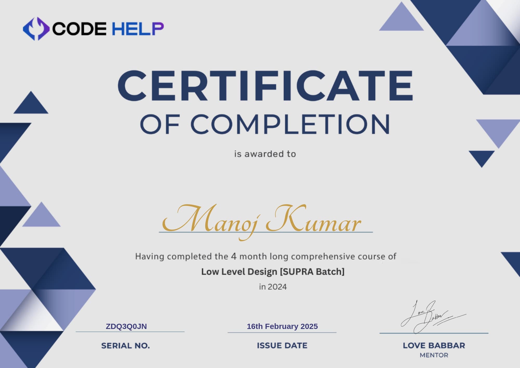Low Level Design BootCamp - SUPRA Batch