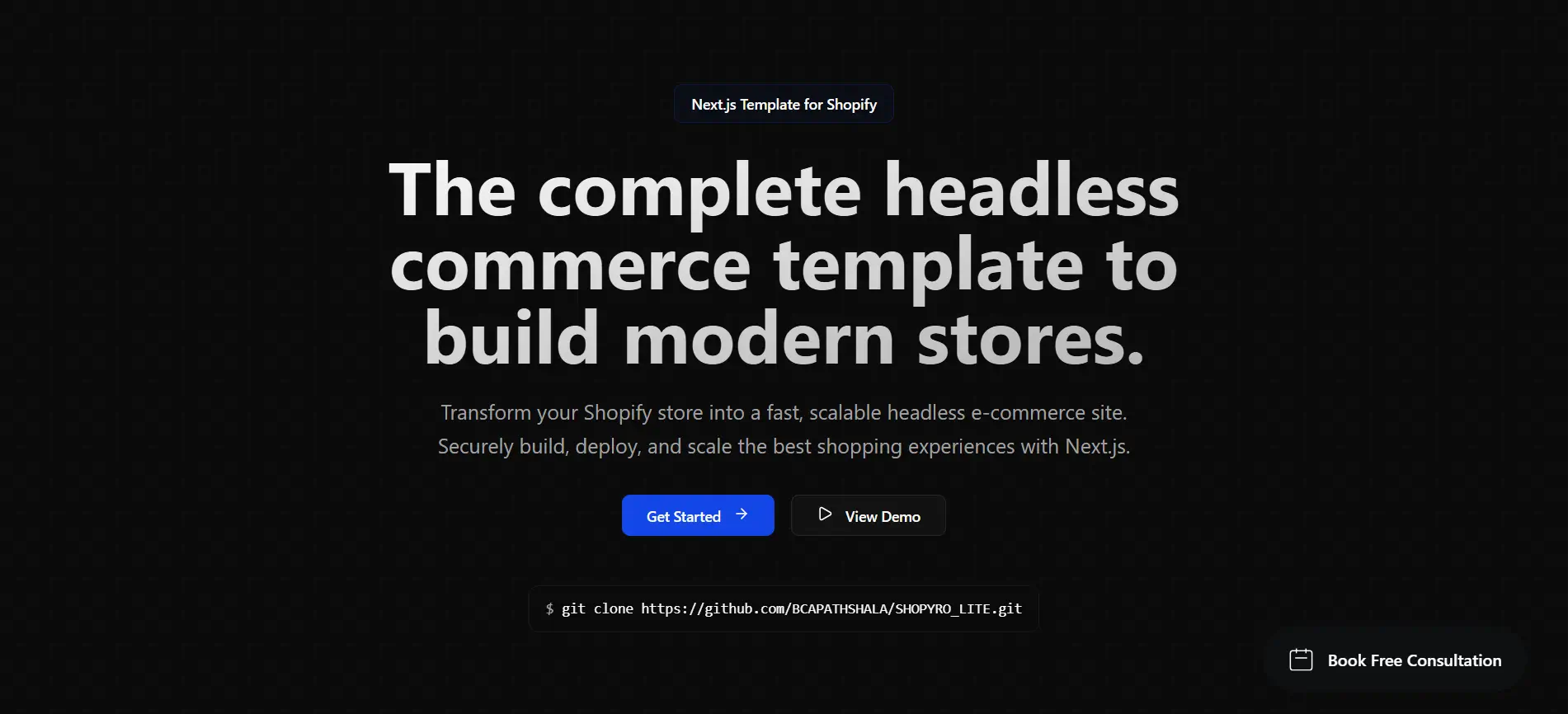 Next.js Template for Shopify (Shopyro Lite)